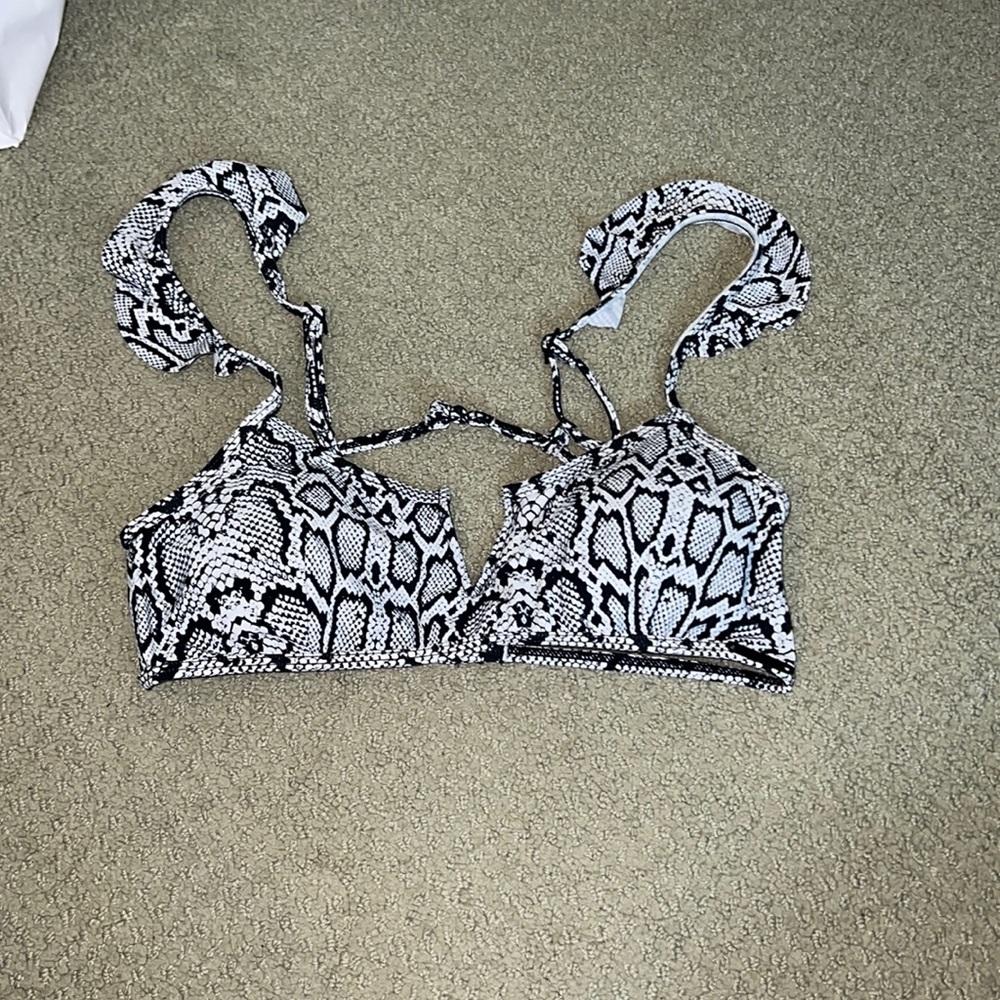 Snake print bikini top